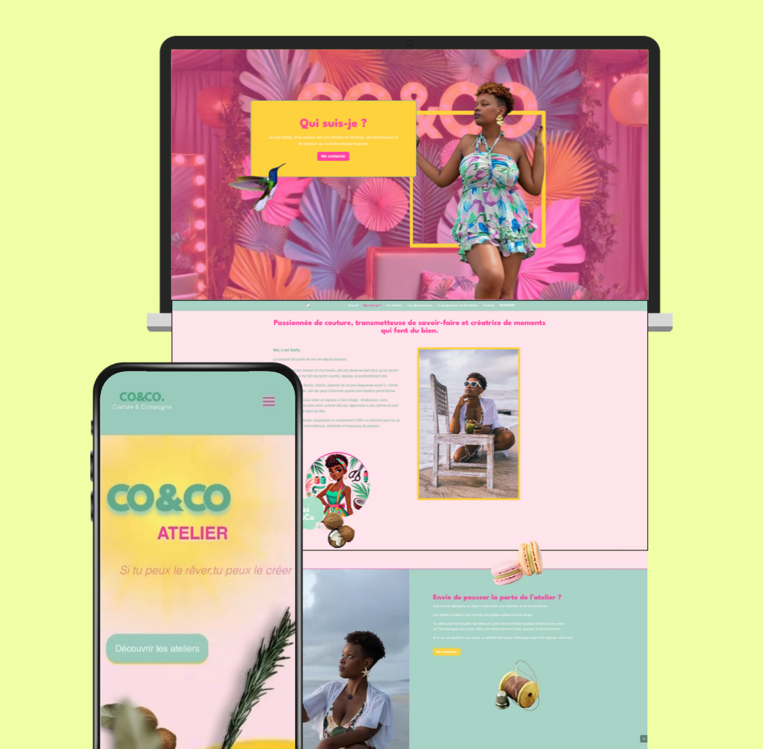 site vitrine pour entrepreneure créative